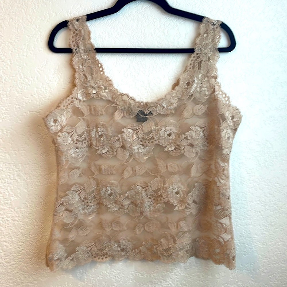 Natori lace sheer tank XL